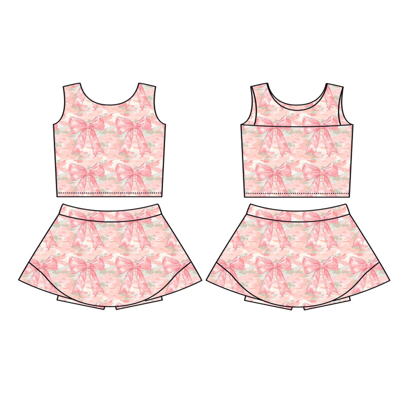 GSD2701 yoga bow girl summer skirt outfit 202506 preorder