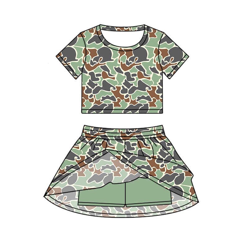 GSD2727 camo girl summer skirt outfit 202506 preorder