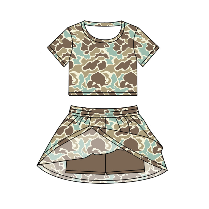 GSD2729 camo girl summer skirt outfit 202506 preorder