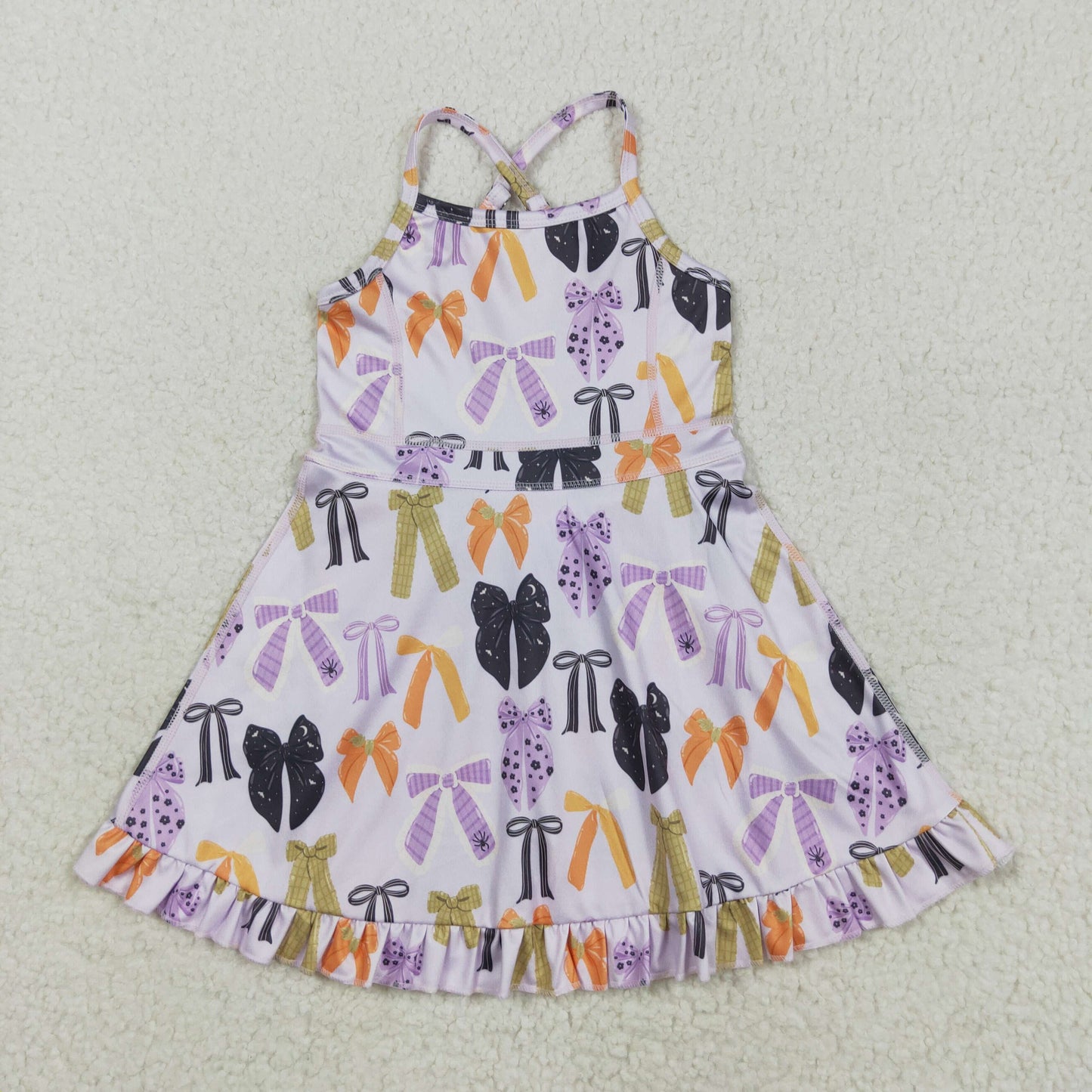 GSD2737 bow yoga girl dress 202508 RTS