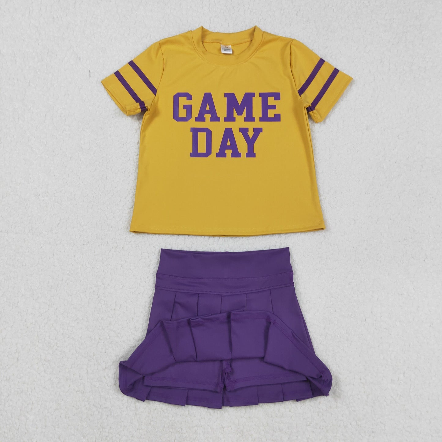 GSD2740 vinyl Yoga ORANGE westen Game day skirt girl dress OUTFIT 202508 RTS