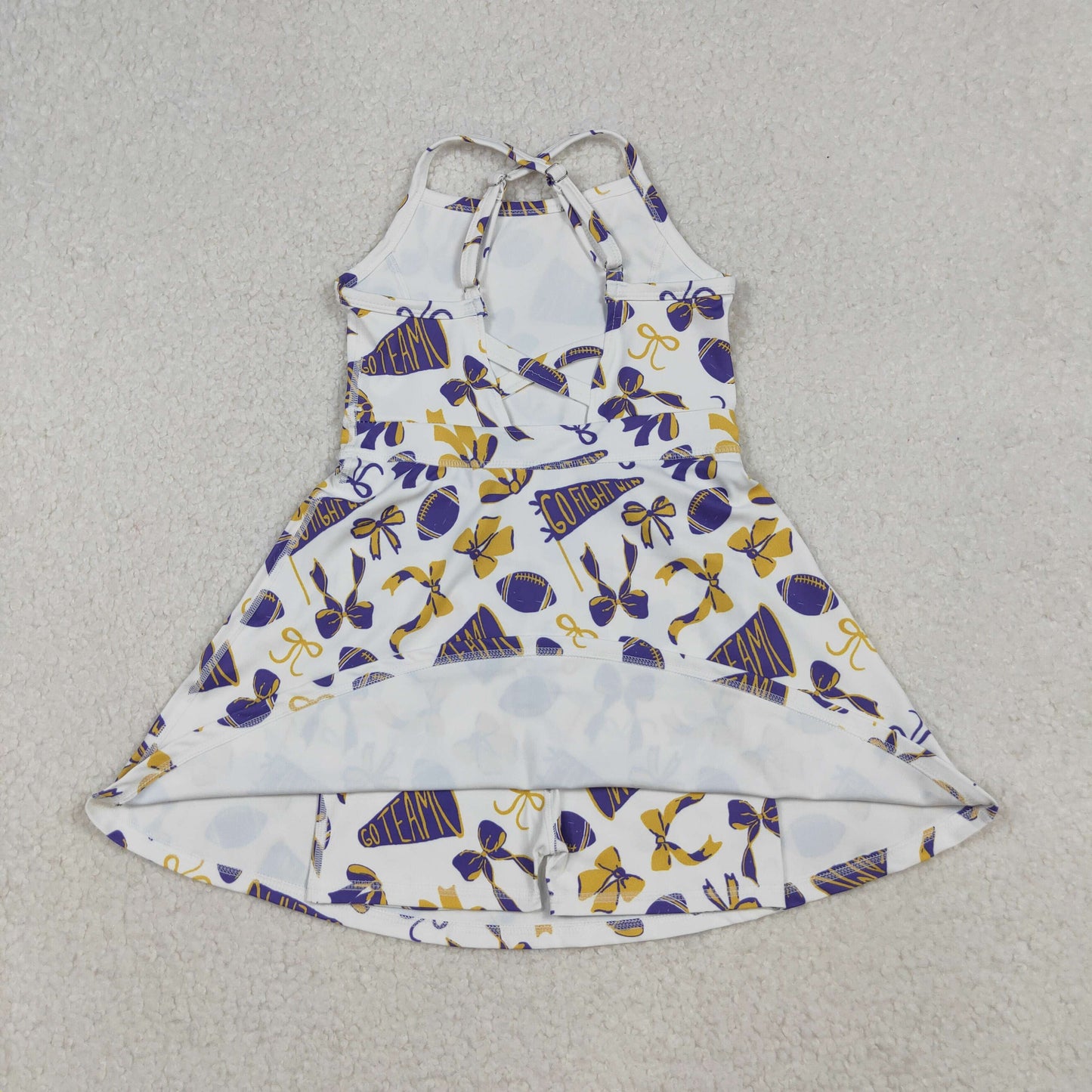 GSD2781 yoga cheer go team orange girl summer dress 202509 RTS