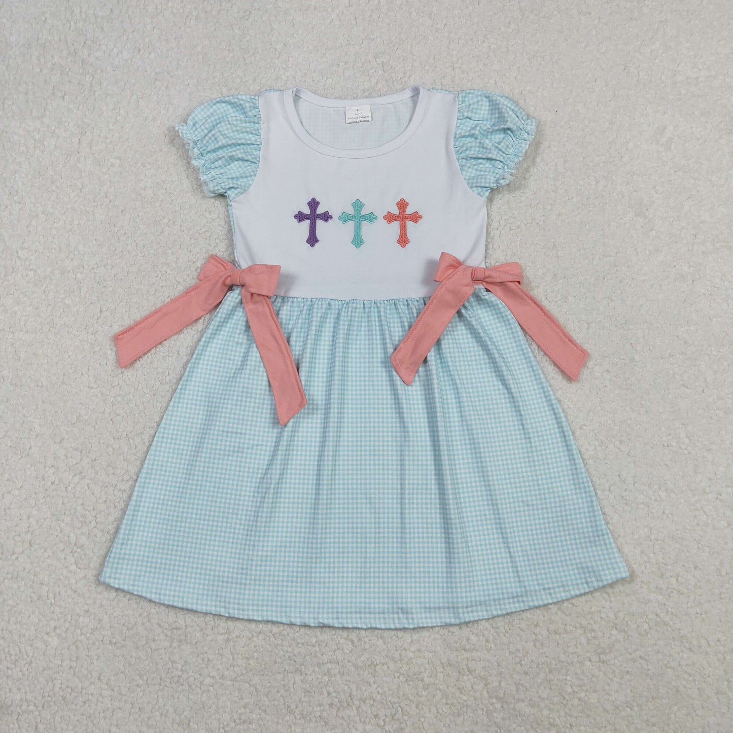 GSD2807 Embroidery CROSS EASTER girl summer dress 202511 RTS