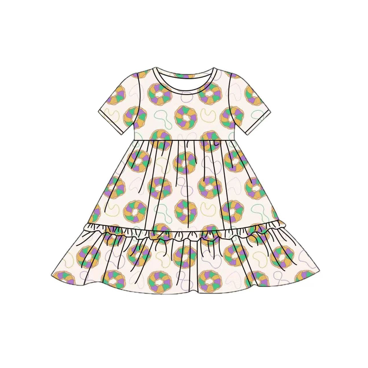 GSD2838 Mardi Gras girl summer dress 202509 preorder
