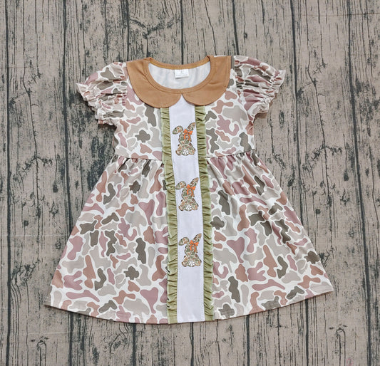 GSD2852 Camo Embroidery Easter rabbit girl summer dress 202509 preorder