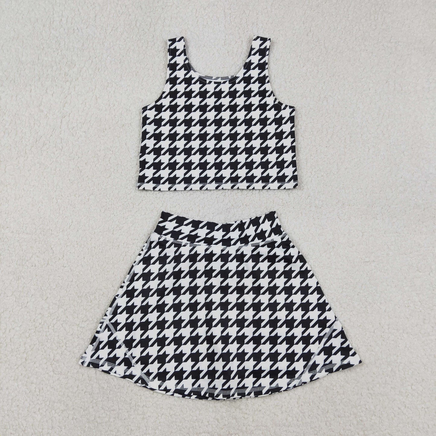 GSD2858 yoga checkerboard western shorts girl summer outfit 202512 RTS