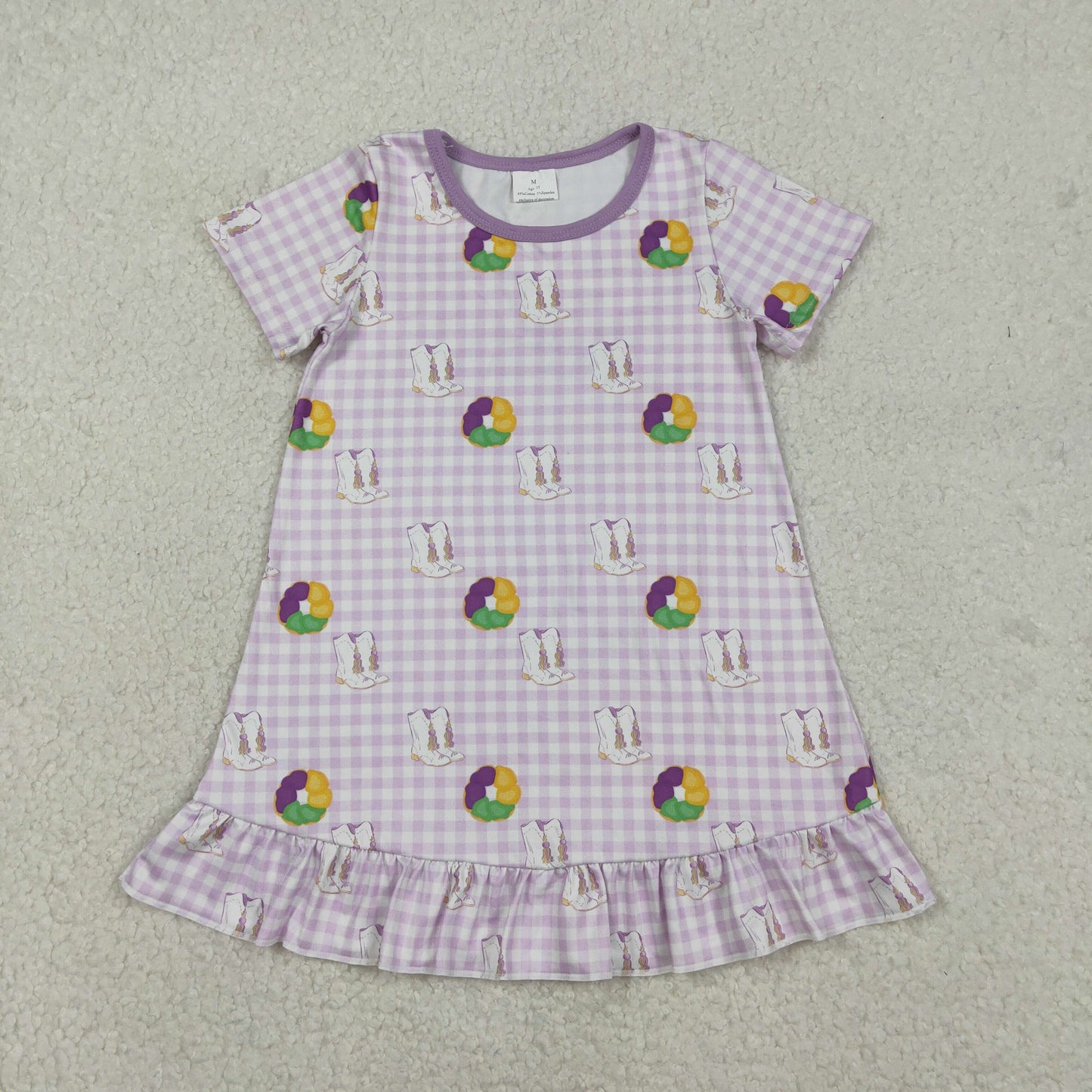 GSD2900 Mardi Gras girl summer dress 202512 RTS