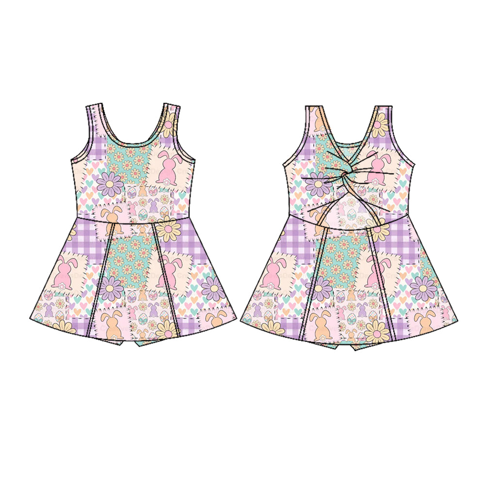 GSD3051 YOGA flower Easter Bunny girl dress 202511 preorder