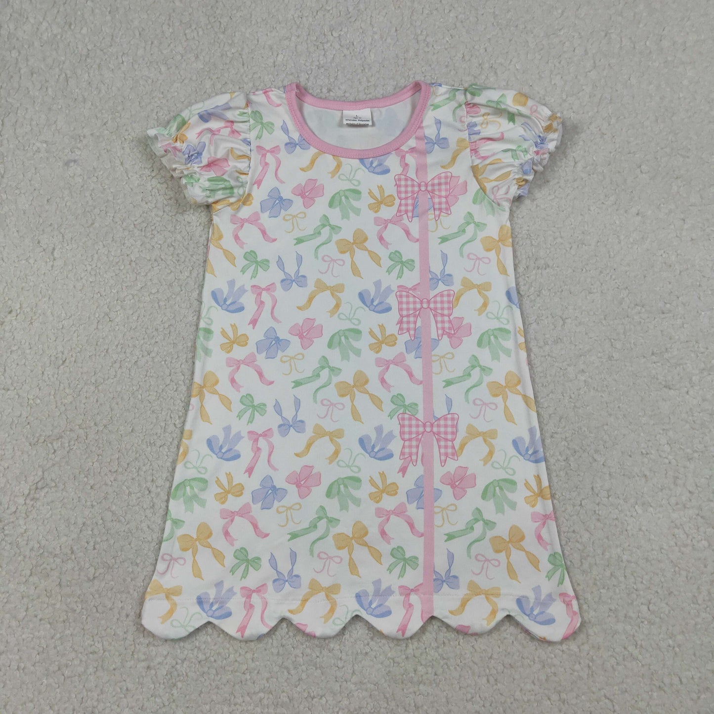 GSD3245 PINK BOW girl dress 202603 RTS