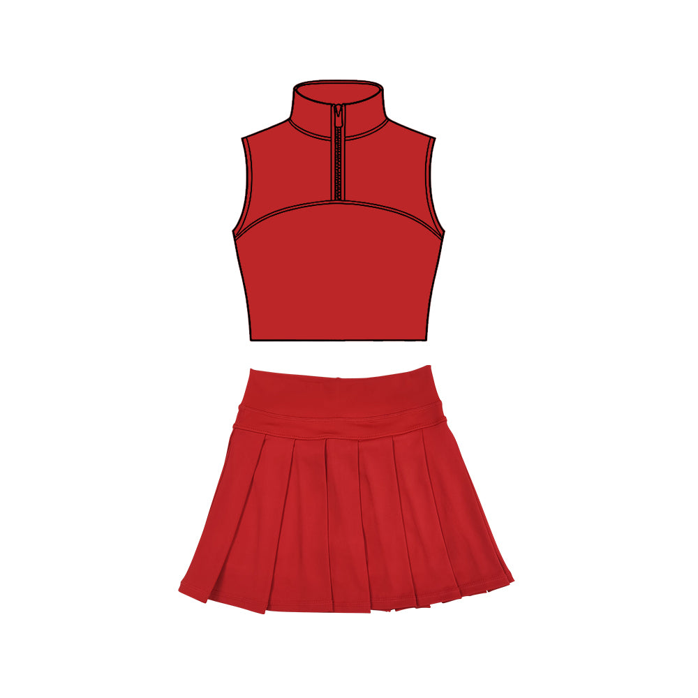 GSD3288 组合 Yoga red girl summer skirt outfit 202510 preorder