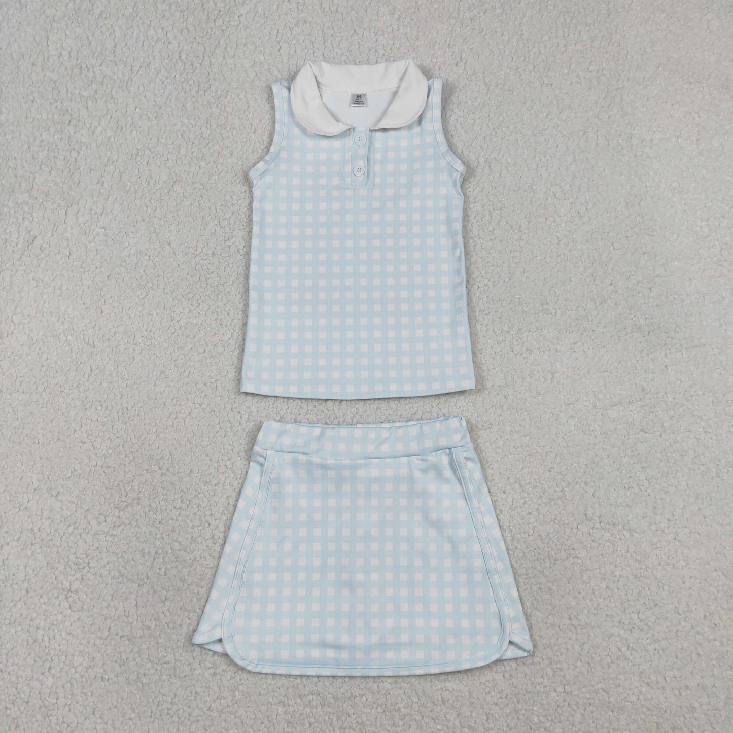 GSD3375 checkerboard yoga boy summer outfit 202601 RTS
