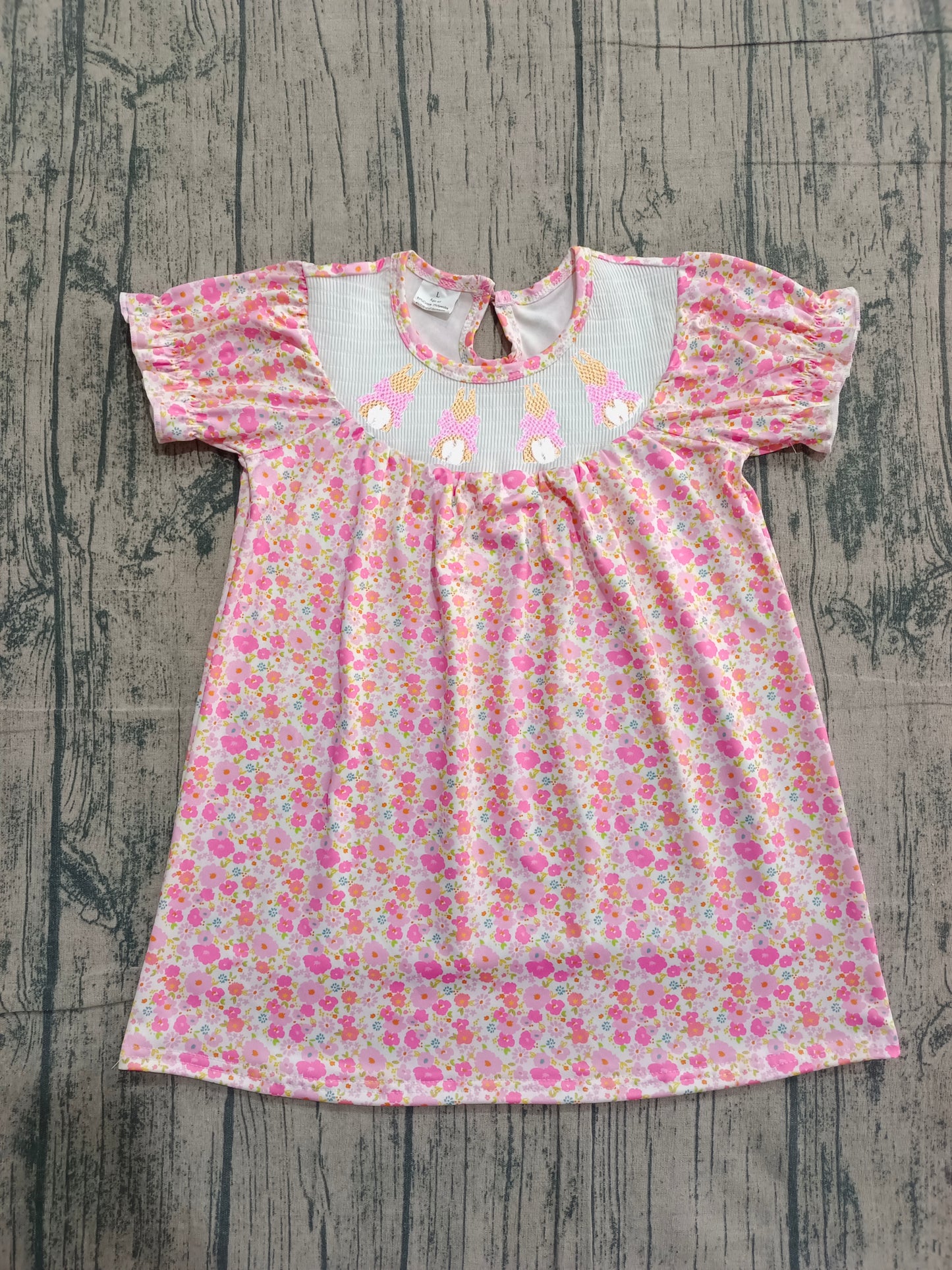 GSD3406-smocked到 3XL SMOCKED bow girl dress 202601 preorder