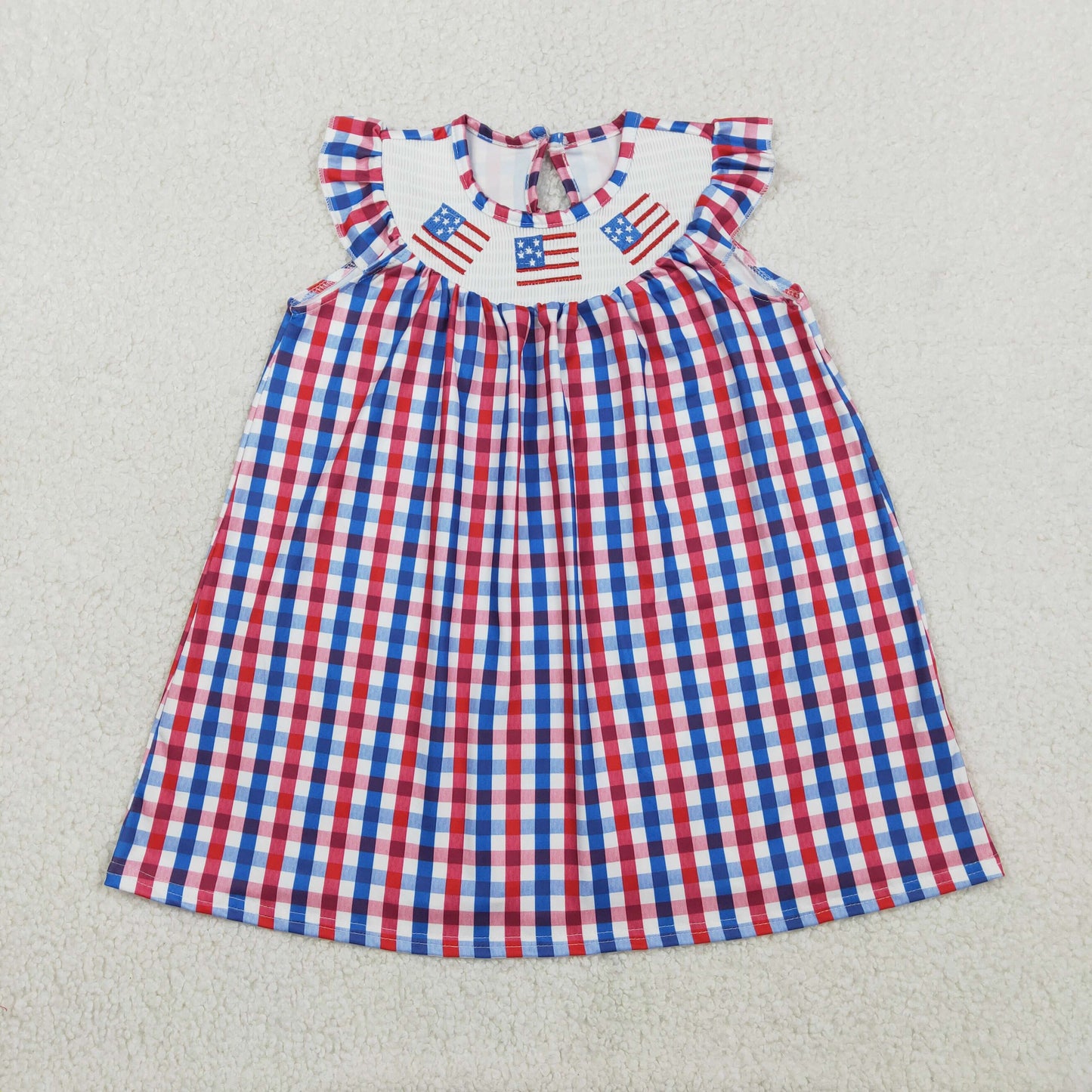 GSD3506-SMOCKED 4th July girl dress 202601 RTS