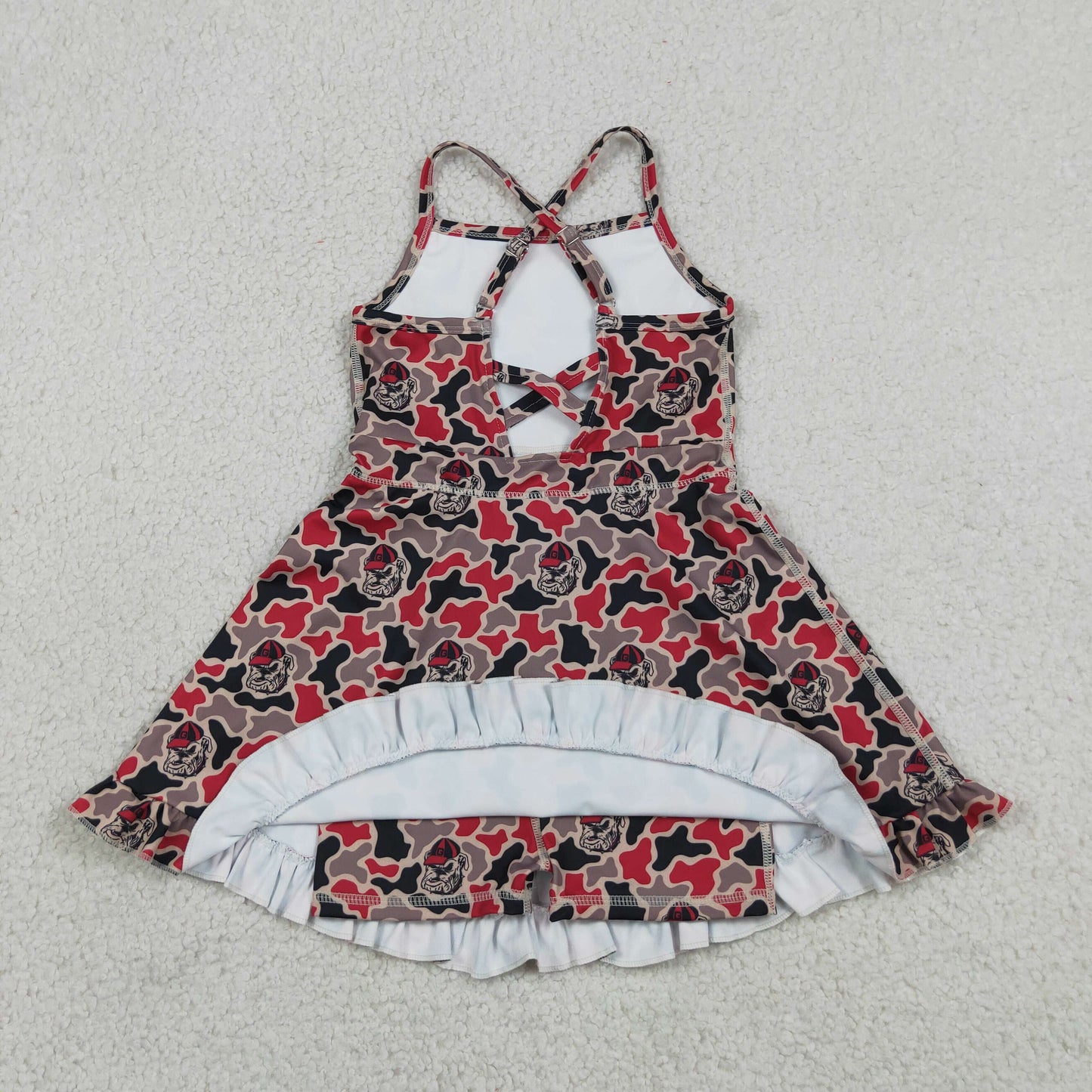 GSD3593 Yoga Bulldogs team kids girl dress 202603 preorder