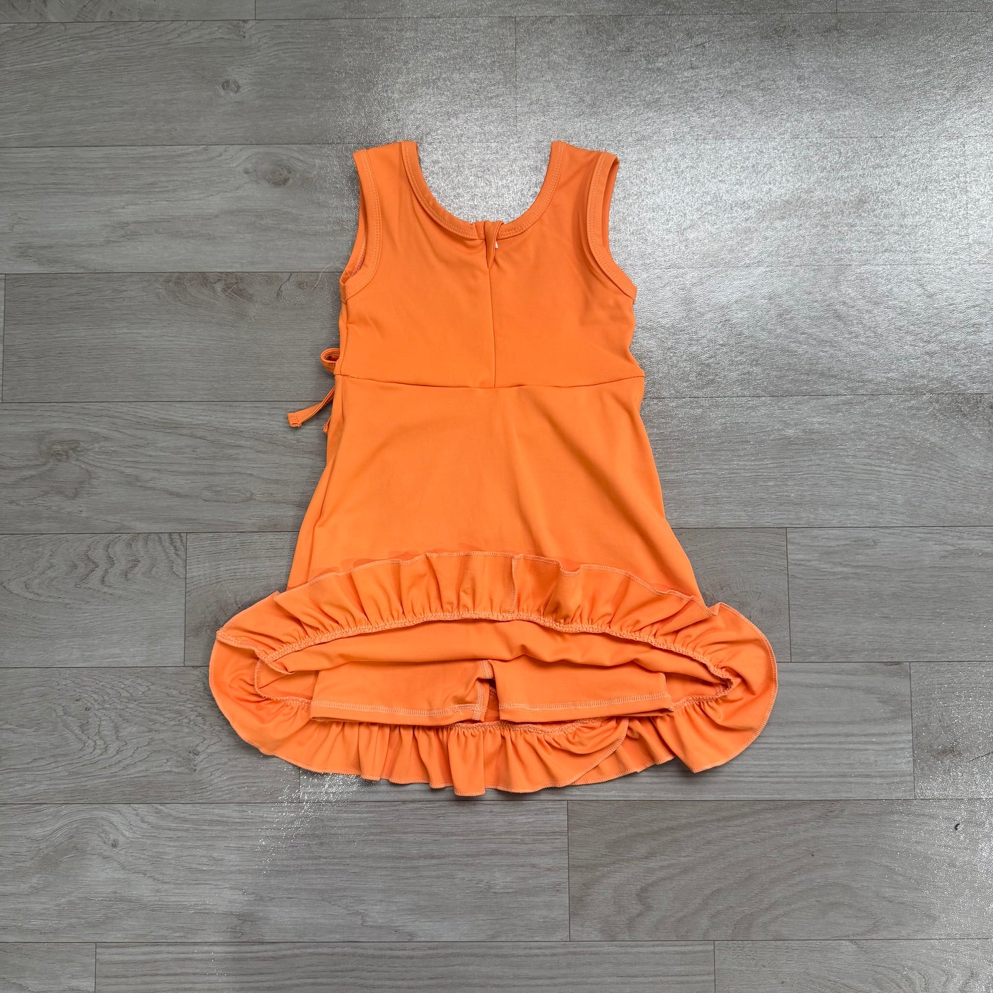 GSD3767 ORANGE YOGA ruffle girl dress ruffle RTS 202607