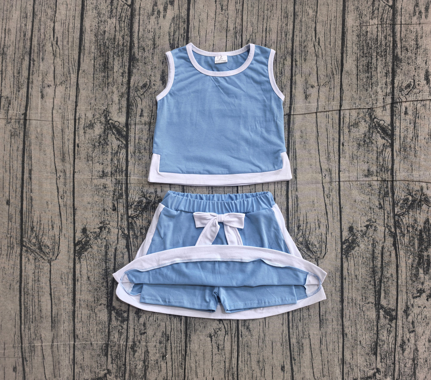 GSD3828 yoga bow blue girl outfit skirt 202605 preorder
