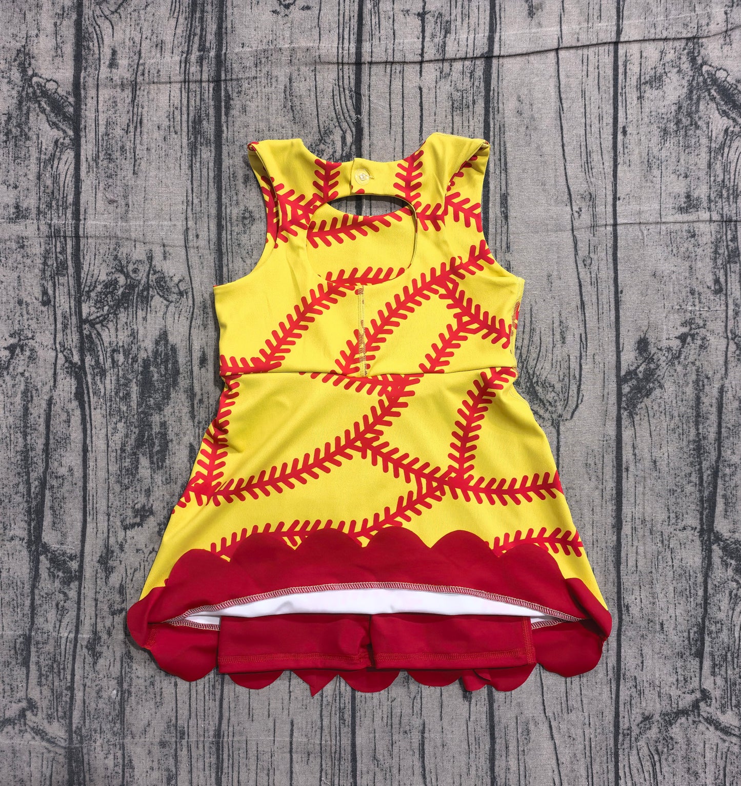 GSD3834 bow baseball yoga yellow girl outfit skirt 202603 preorder