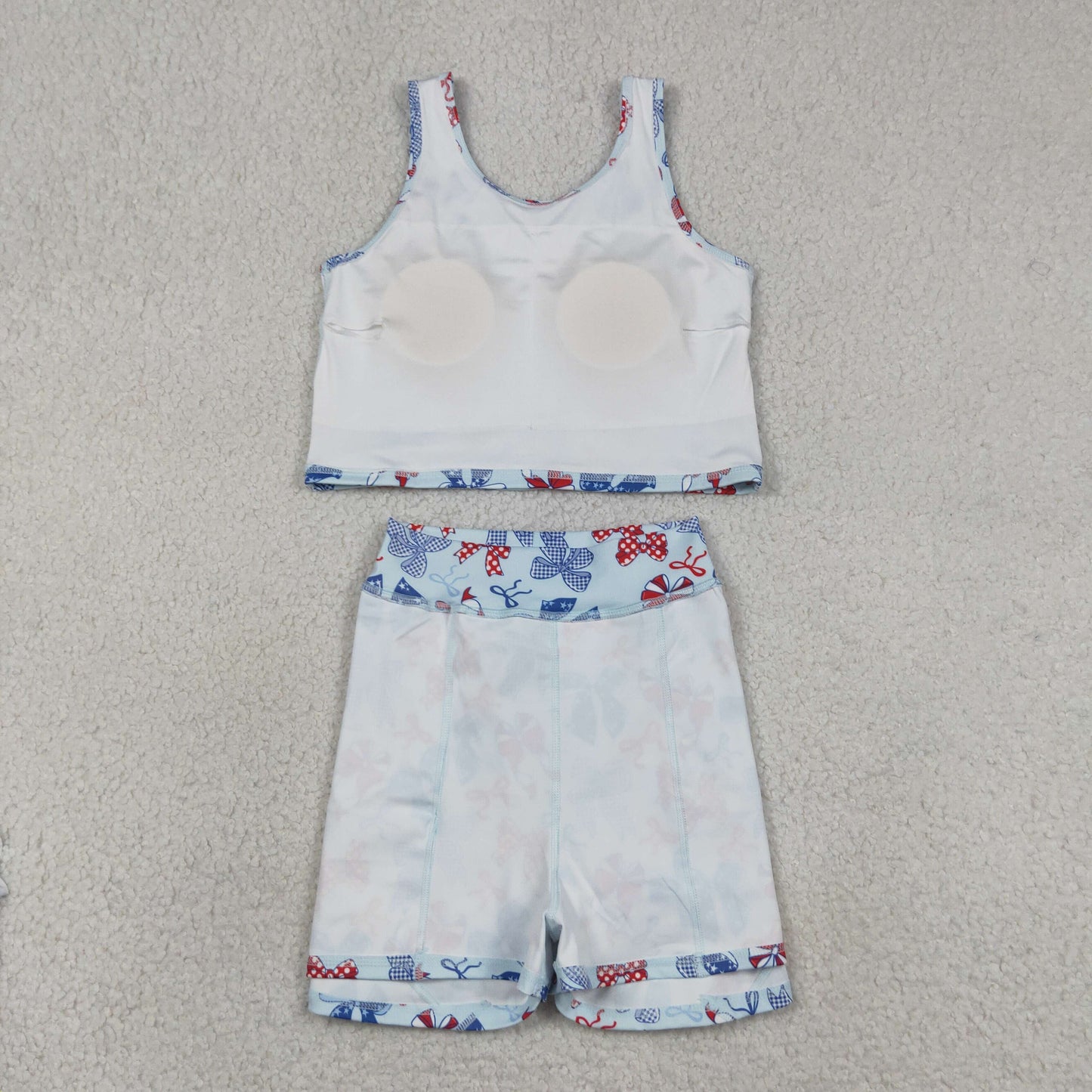 GSD3874 4th July bow Yoga kids girl dress 202605 RTS