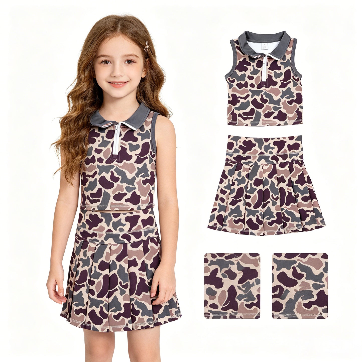 GSD3969 YOGA camo girl dress 202607 RTS