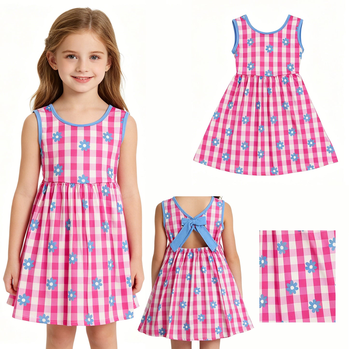 GSD4007 FLOWERS BOW western flower girl dress 202605 RTS