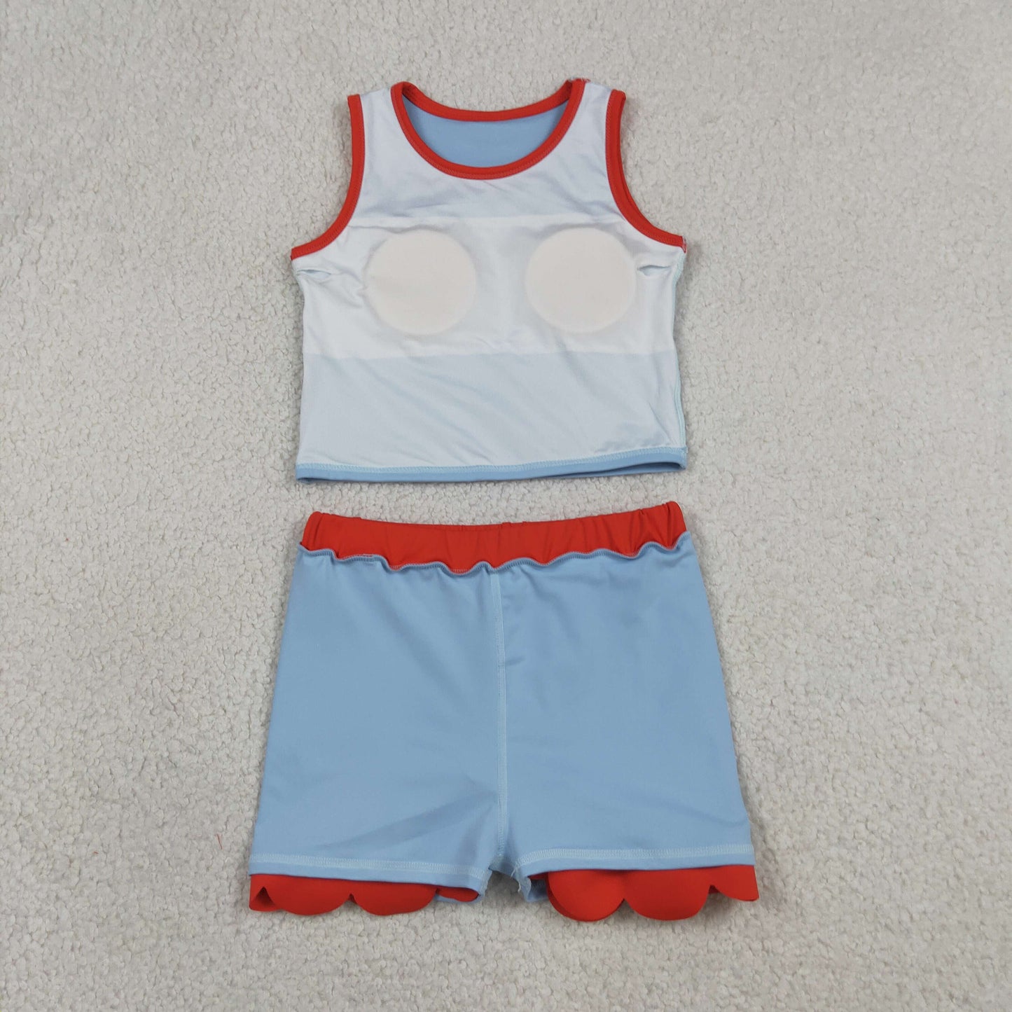 GSD4020 scallop YOGA blue solid Princess cartoon girl skort skrit outfit RTS