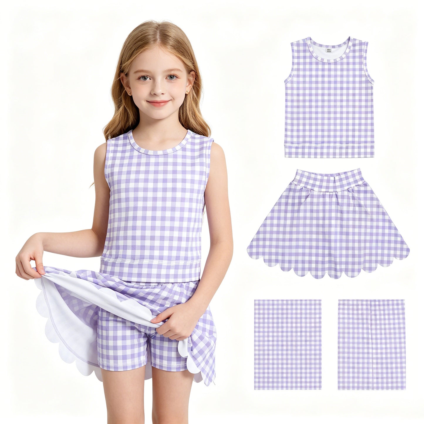 GSD4067 yoga sports scallop girl outfit skirt 202607 RTS