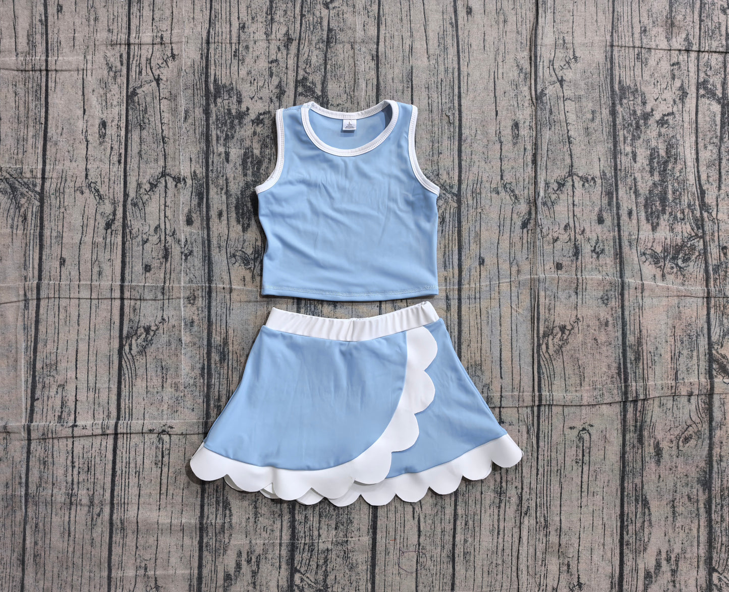 GSD4084 yoga BLUE Scallop sports girl outfit skirt 202605 PRERDER