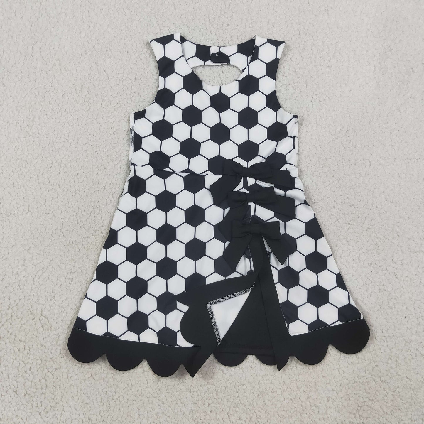 GSD4102 scallop football bow Custom girl dress 202608 RTS