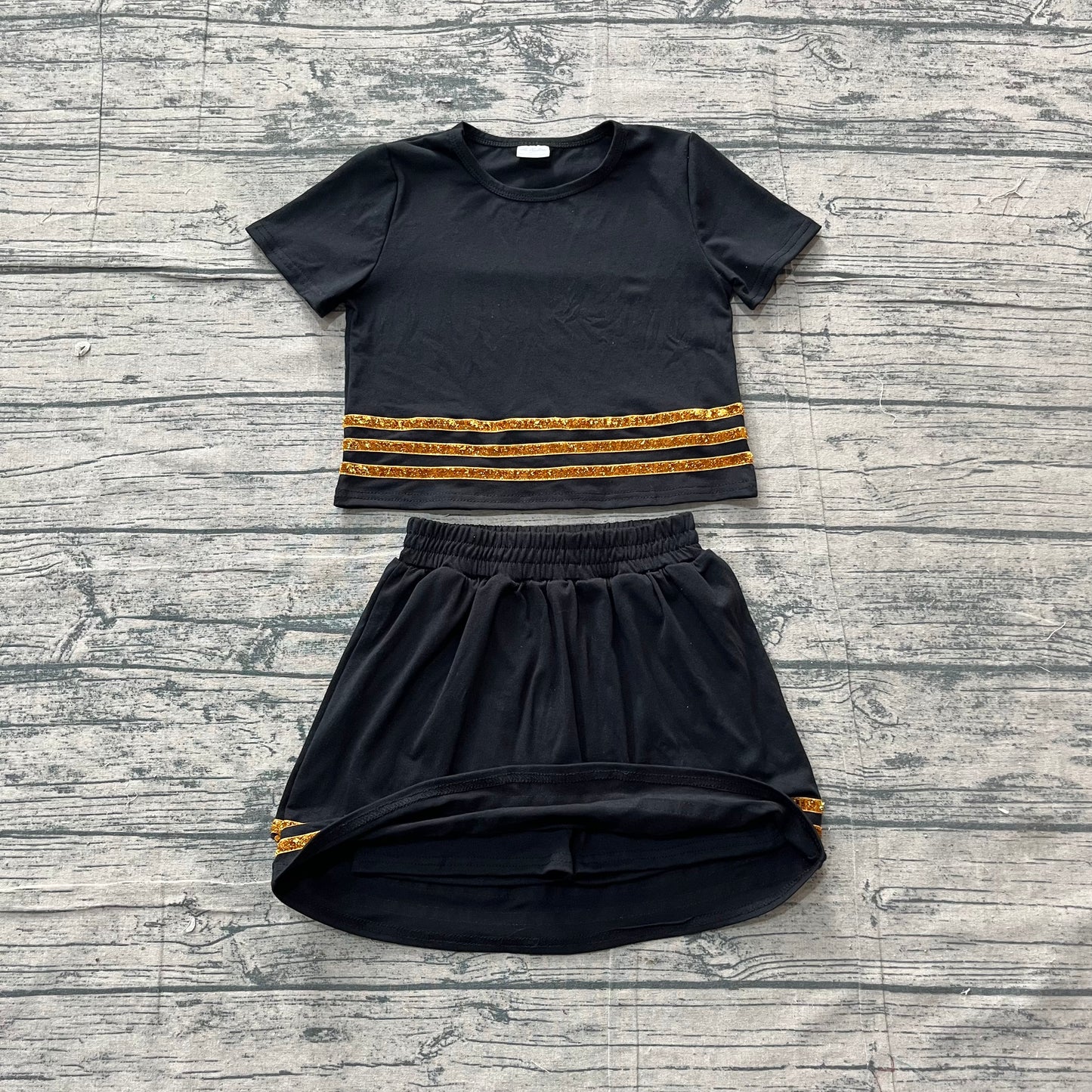 GSD4108 black Stripe Skort Set girl outfit 202605 preorder