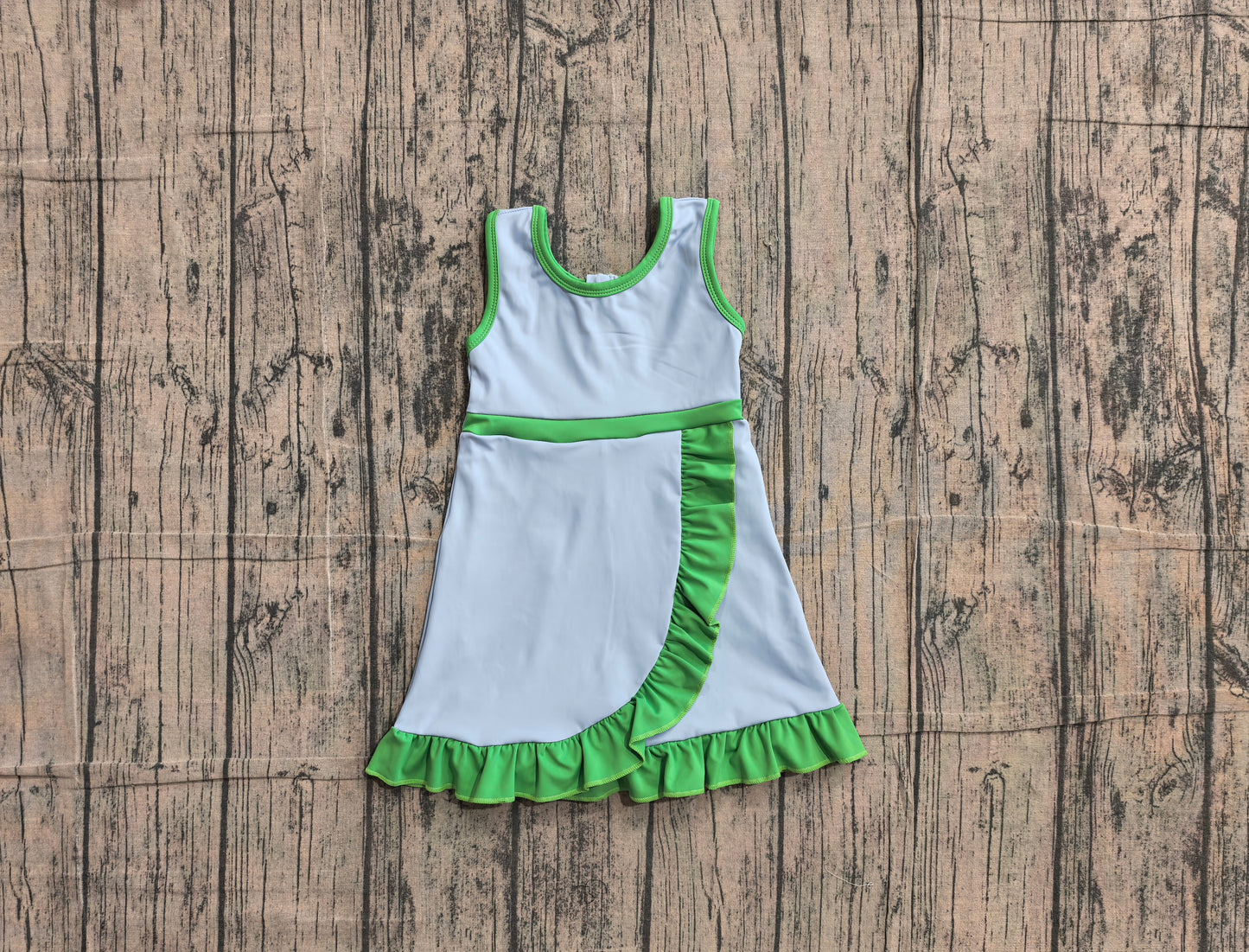 GSD4136 YOGA preorder solid BLUE girl dress ruffle 202606
