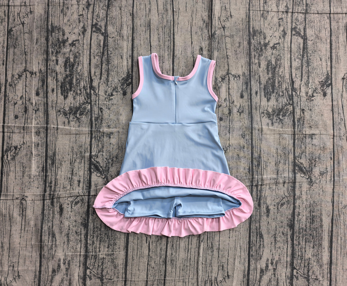 GSD4144 YOGA preorder blue solid Princess cartoon girl dress ruffle