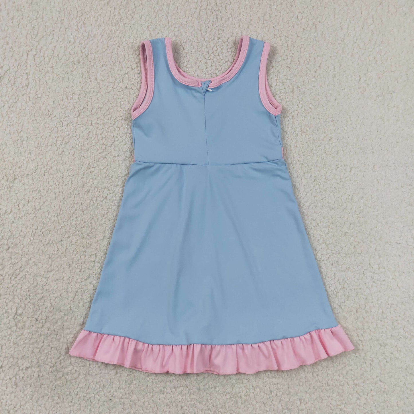 GSD4144 YOGA preorder blue solid Princess cartoon girl dress ruffle