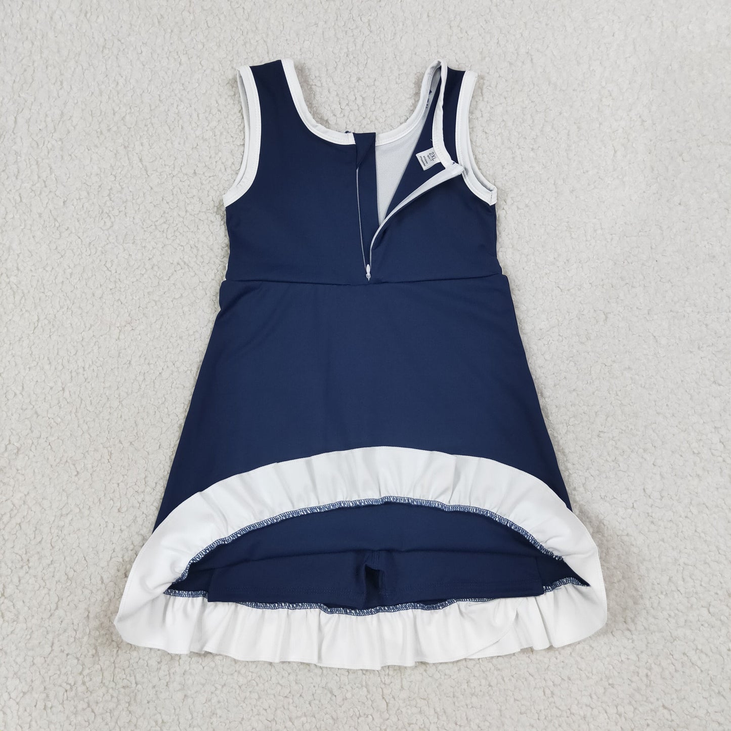 GSD4145 YOGA blue solid Princess cartoon girl dress ruffle RTS