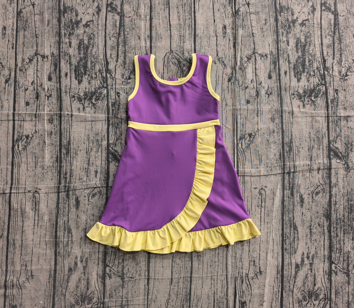 GSD4147 YOGA preorder purple solid Princess cartoon girl dress ruffle