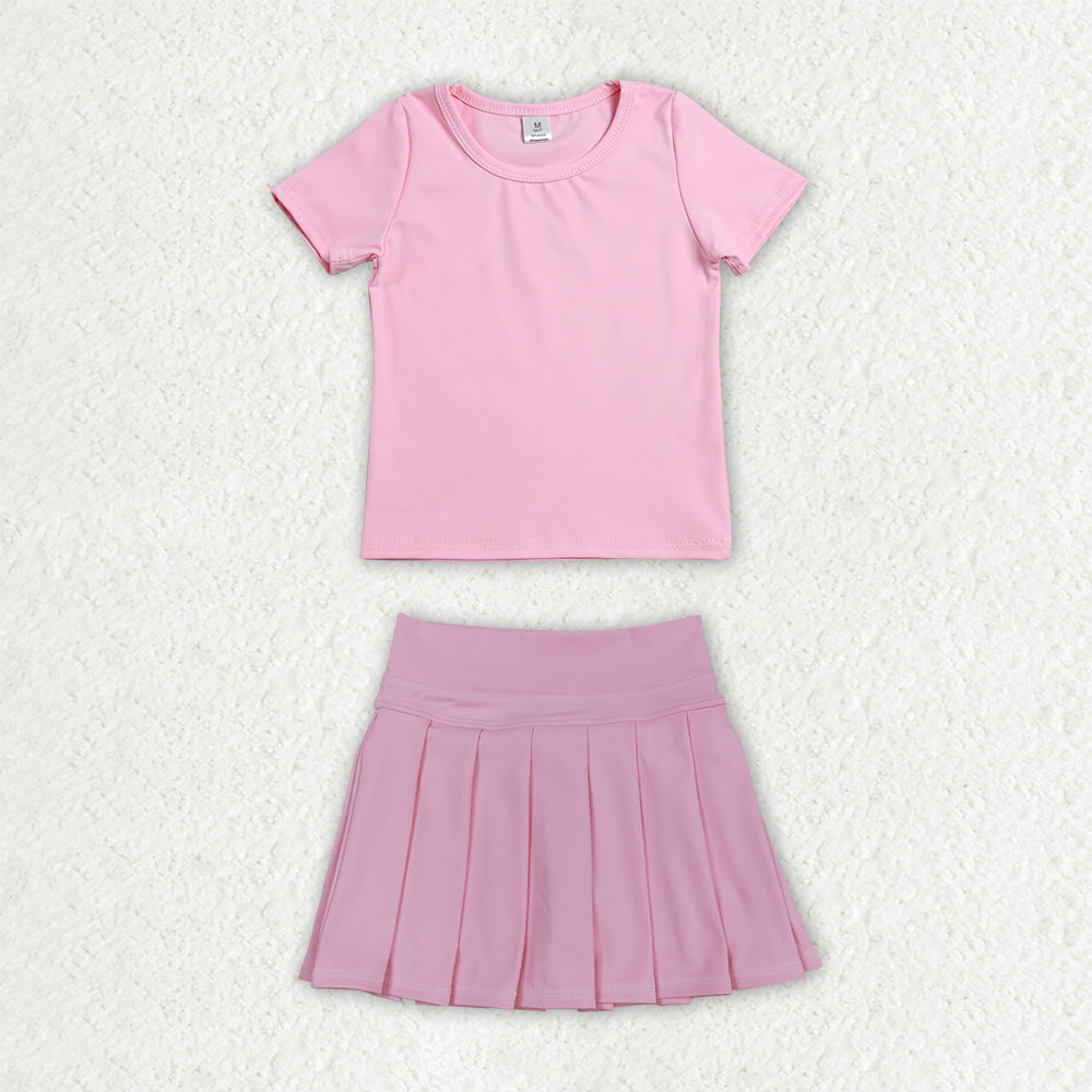GSD4269 pink pleated skirt yoga bow western blanket RTS 202607 RTS