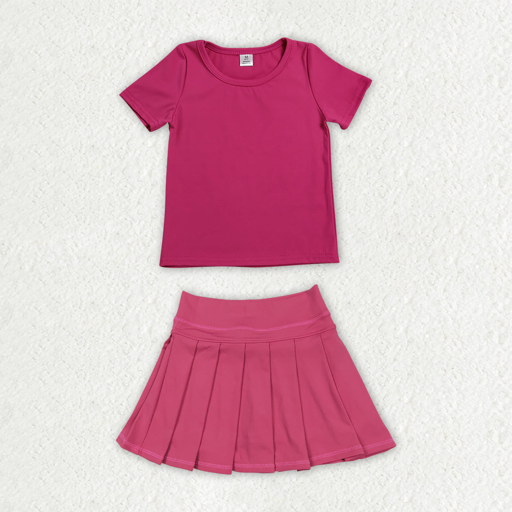 GSD4272 hot pink pleated skirt yoga bow western blanket RTS 202607 RTS