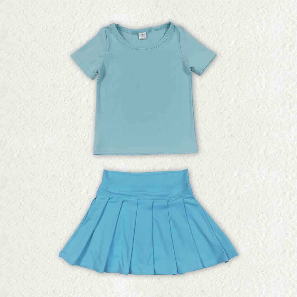 GSD4278 blue pleated skirt yoga western blanket RTS 202607 RTS