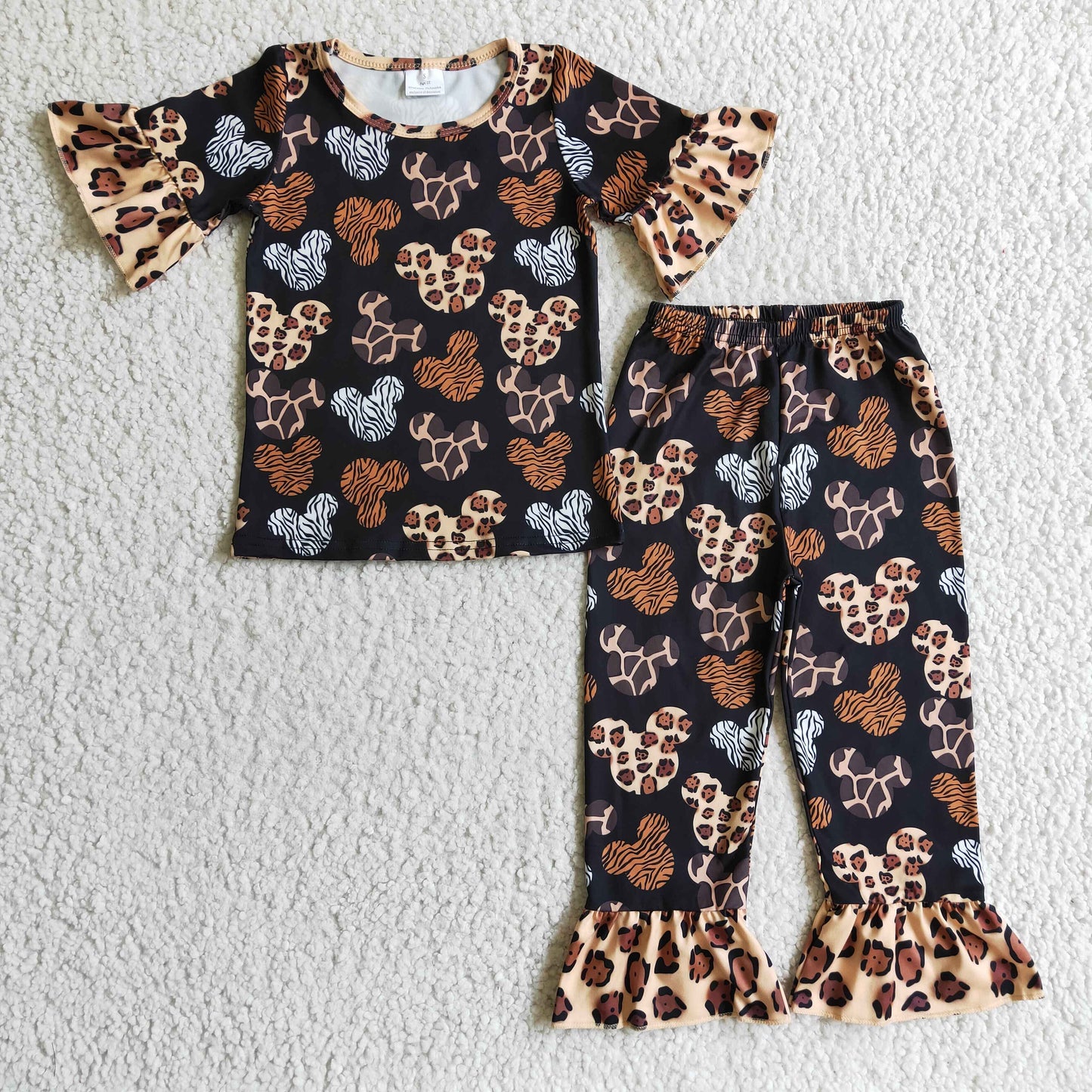 GSPO0229 cartoon mouse cookie short sleeve girl outfit pajamas RTS