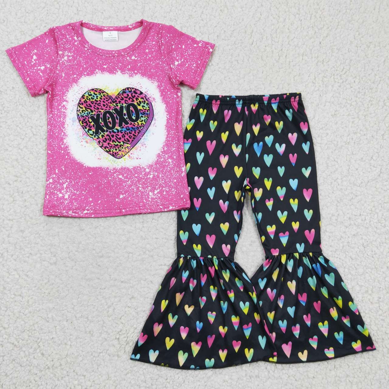 GSPO0379 valentine love short sleeves girl outfit 20230811 RTS