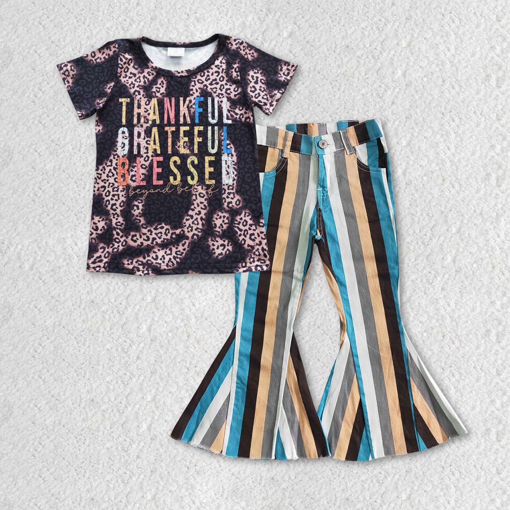 组合GSPO0662 western thankful short sleeve stripe denim jeans girl outfit 20230516 RTS