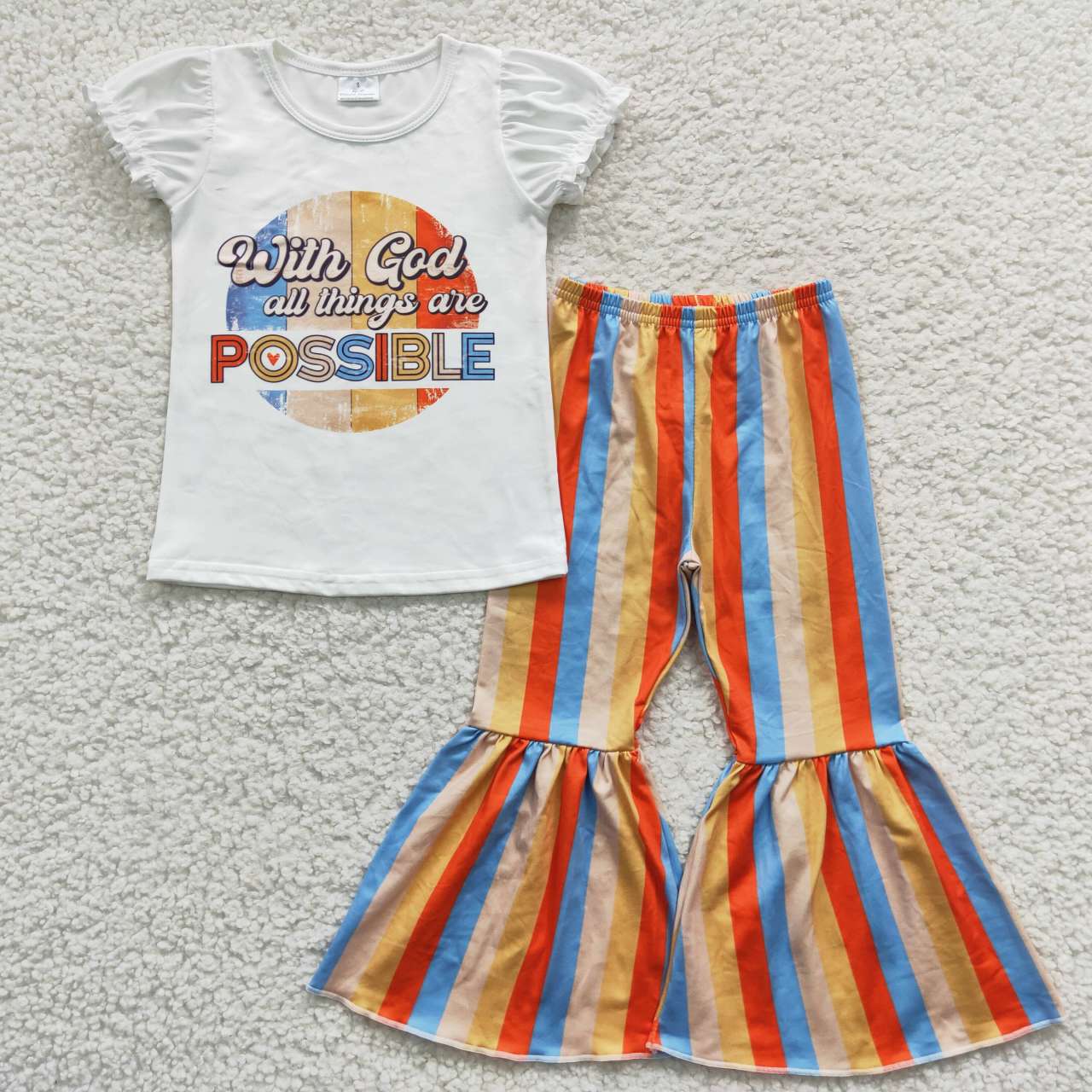 GSPO0684 Possible stripe fall short sleeve summer girl outfit 20230630
