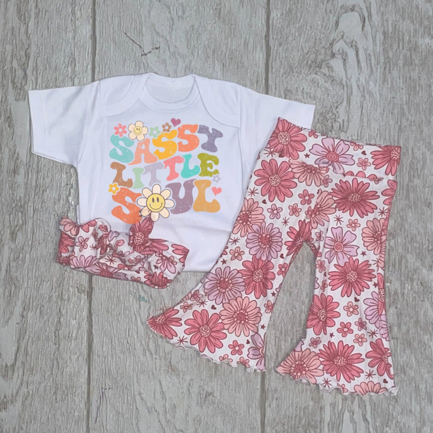 GSPO0717 preorder flowers sunflowers short sleeve kids girl outfit 20230526