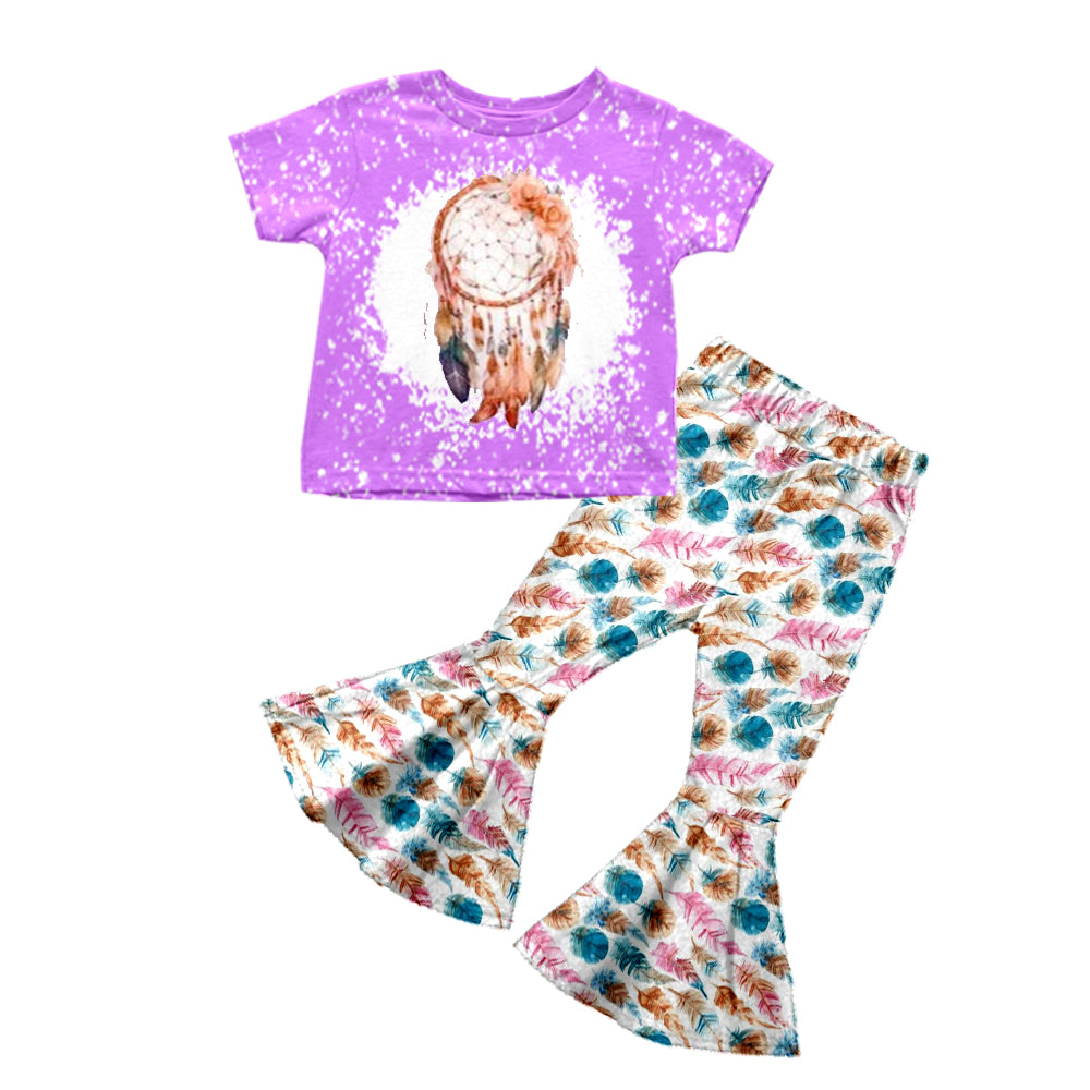 GSPO0743 western lucky short sleeve children boys girl outfit preorder 20230608