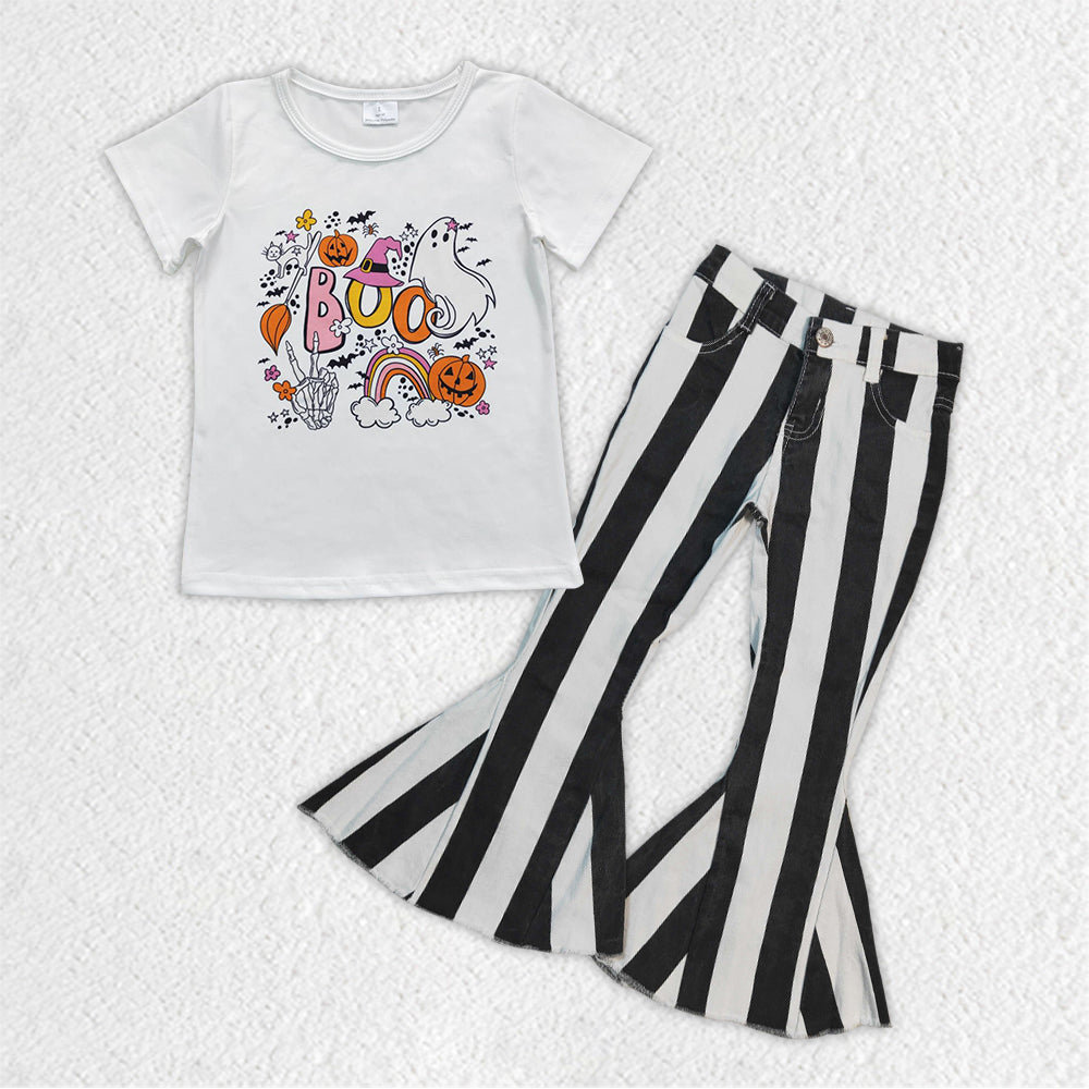 GSPO0898 WESTERN Halloween long sleeve denim stripe jeans girl outfit RTS 20230920 RTS