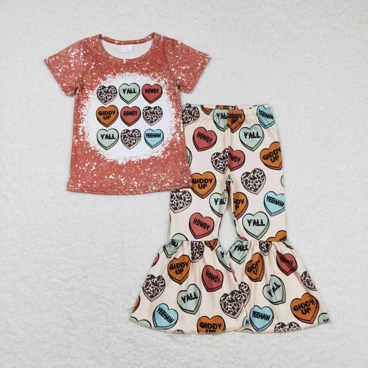 GSPO0900 RTS love valentine short sleeve western howdy girl outfit RTS 20231121