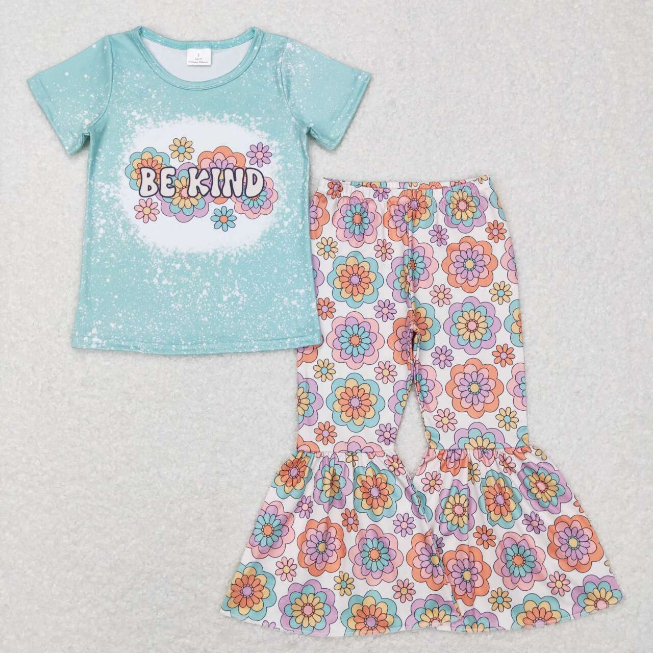 GSPO1091 western be kind flowers short sleeve girl power outfit 20231123 RTS