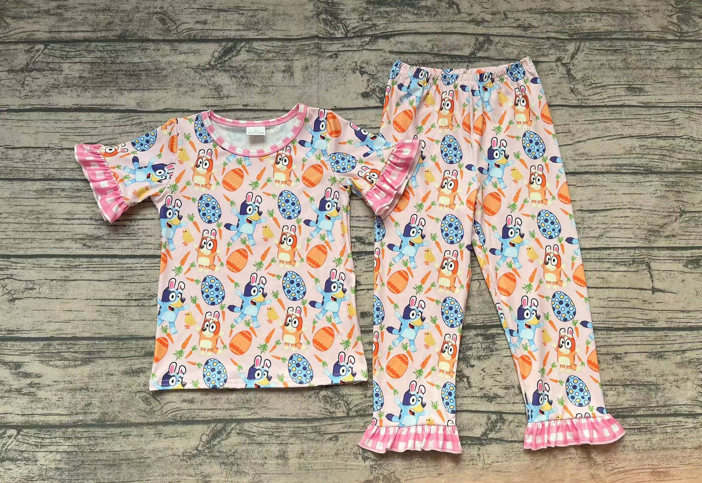 GSPO1253 RTS bluey eggs girl pajamas outfit 202401