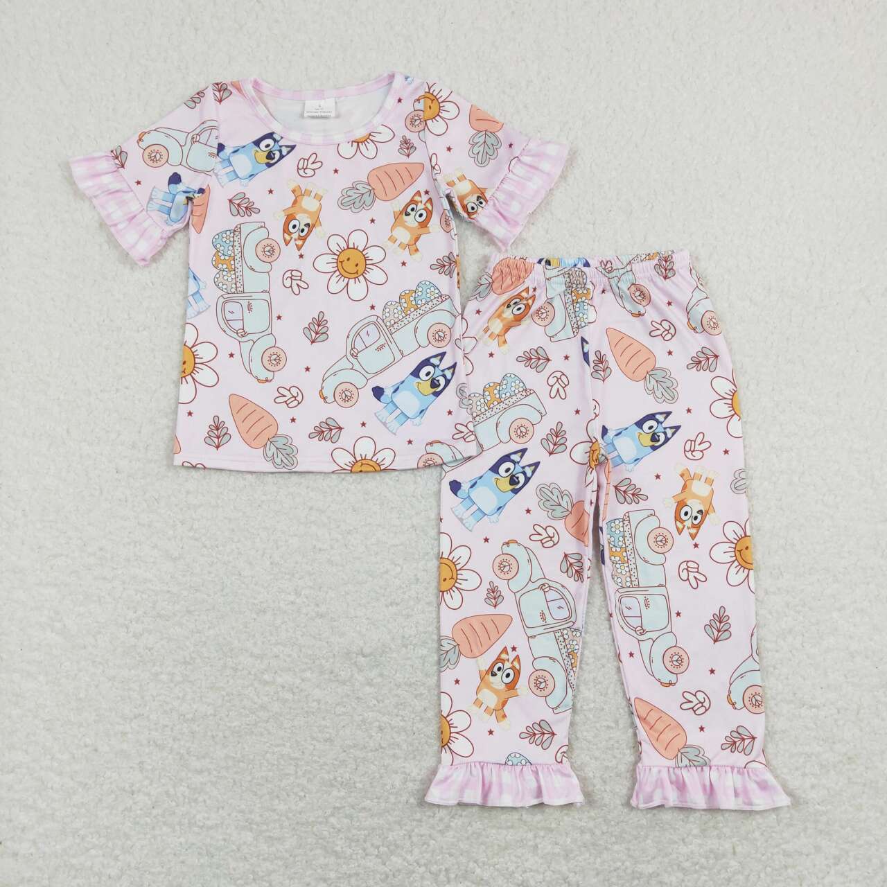 GSPO1278 bluey Easter short sleeve girl outfit RTS 202401