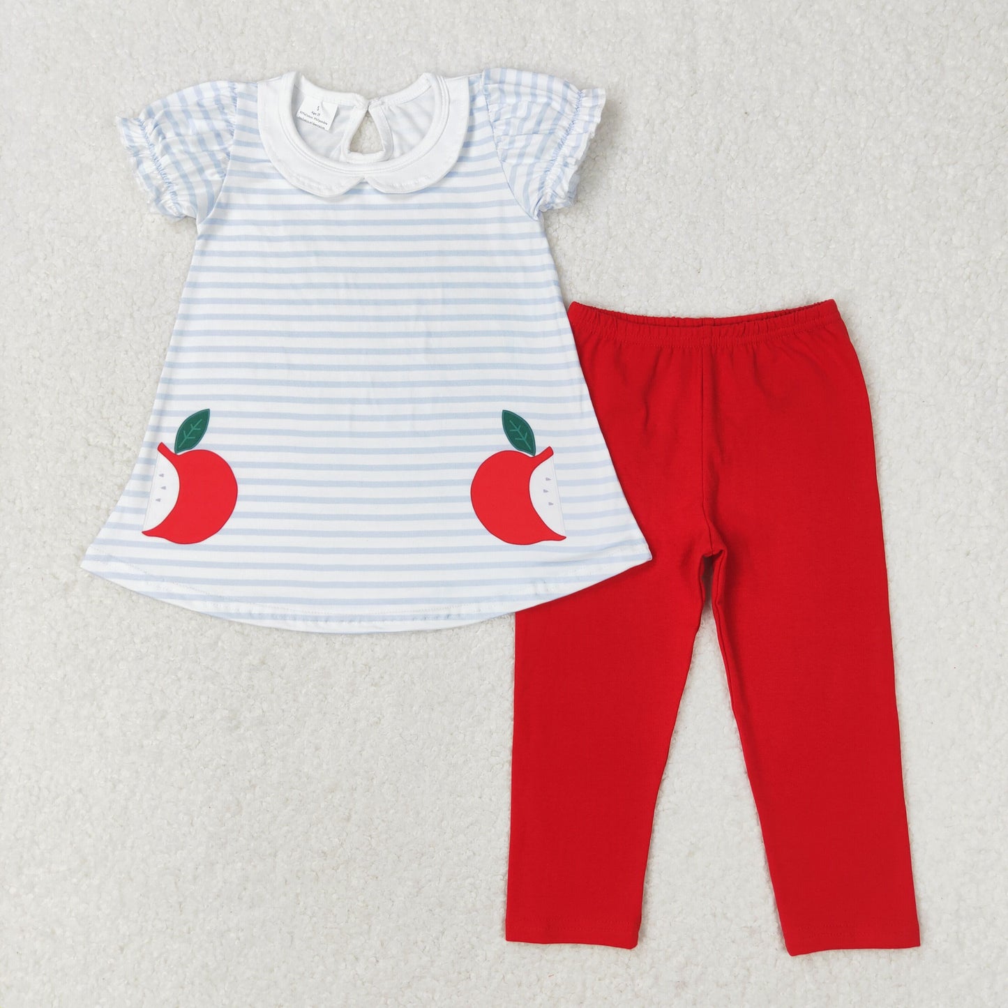 GSPO1446 embroidery apple girl outfit 202405 RTS