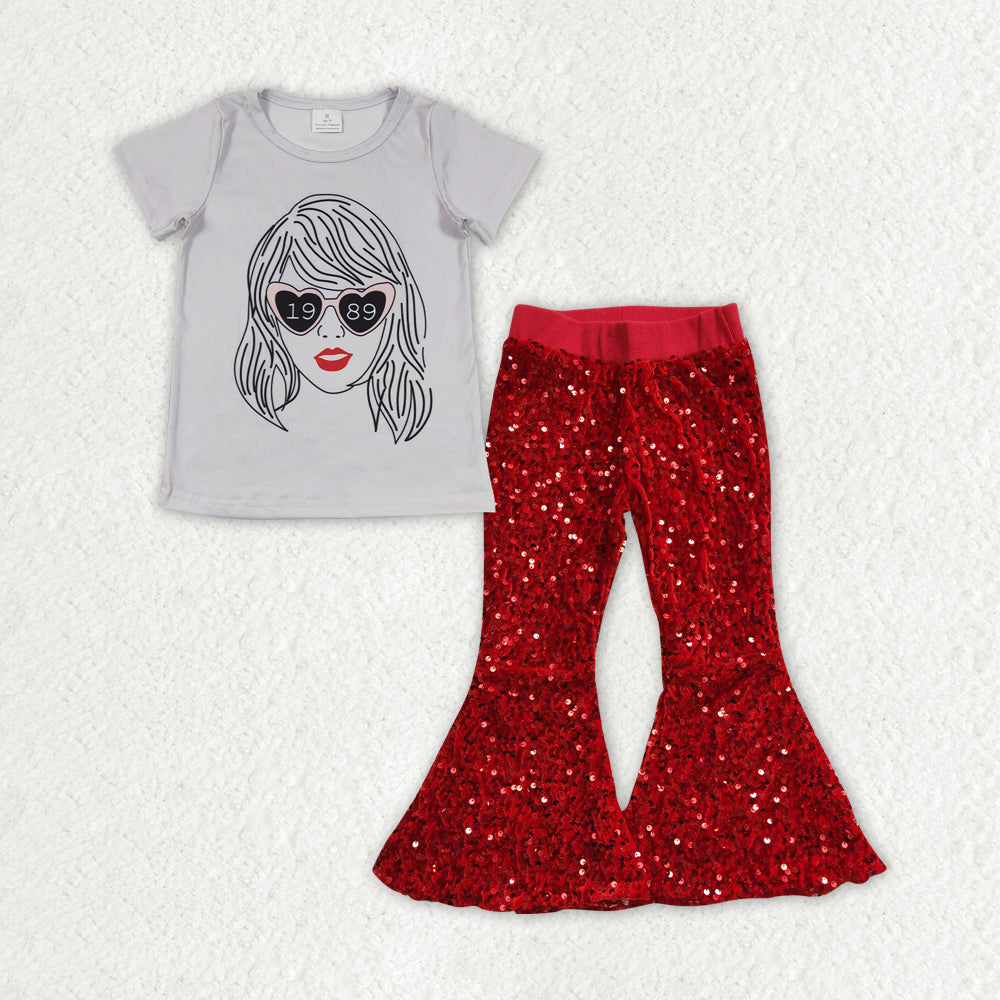 GSPO1457组合 1989 taylor sequin pants short sleeve top girl outfit 202402